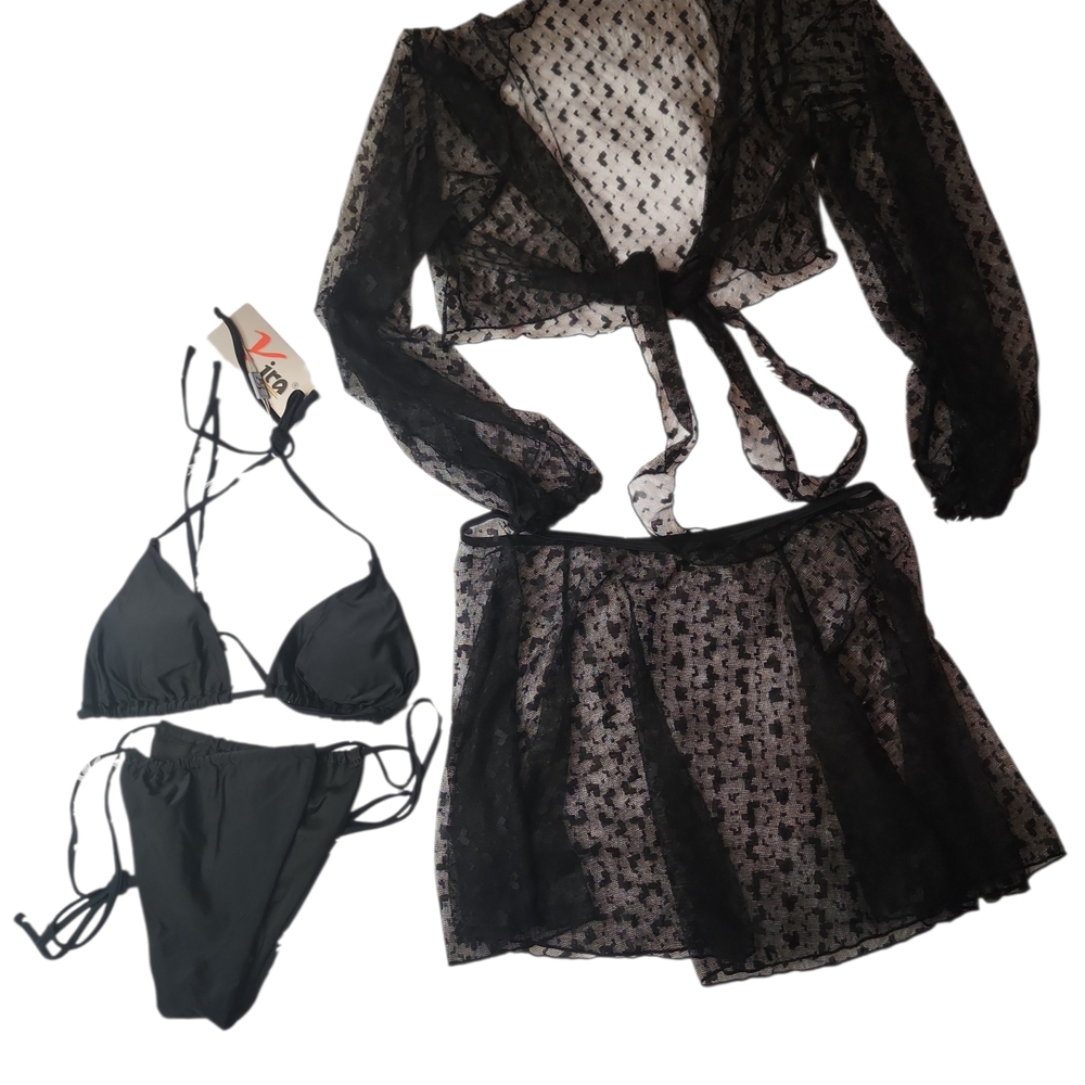 Zara Black Sheer Lace Bra Set